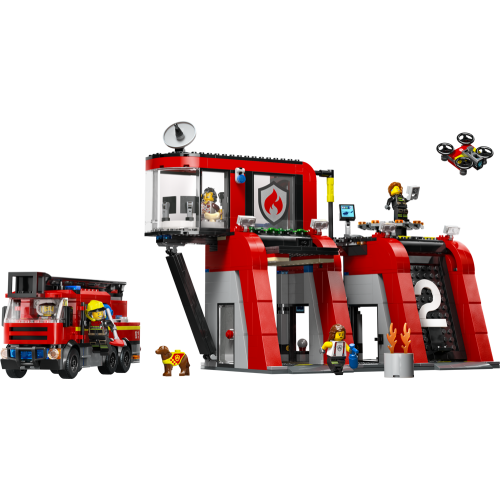 Fire Station with Fire Truck