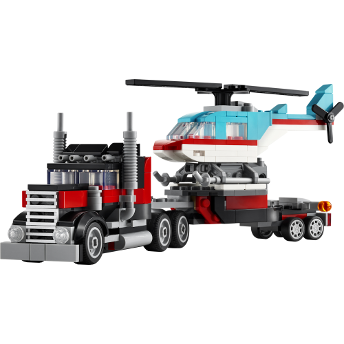 Flatbed Truck with Helicopter